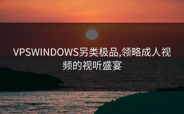 VPSWINDOWS另类极品,领略成人视频的视听盛宴