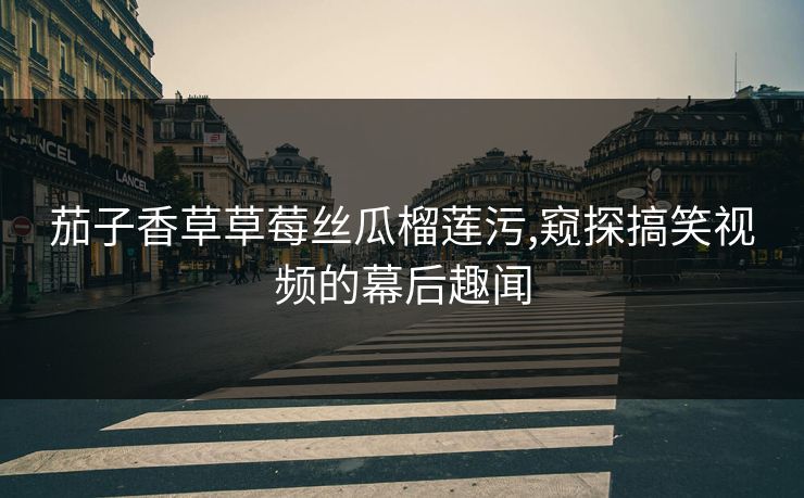 茄子香草草莓丝瓜榴莲污,窥探搞笑视频的幕后趣闻
