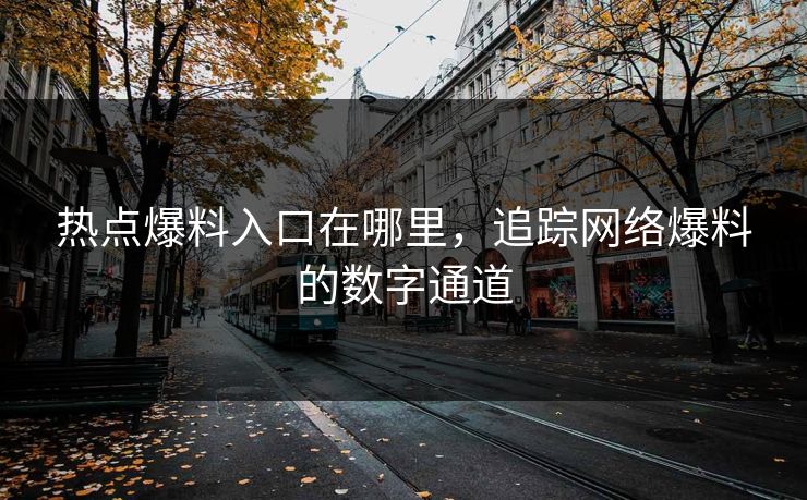 热点爆料入口在哪里，追踪网络爆料的数字通道