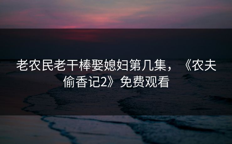 老农民老干棒娶媳妇第几集，《农夫偷香记2》免费观看