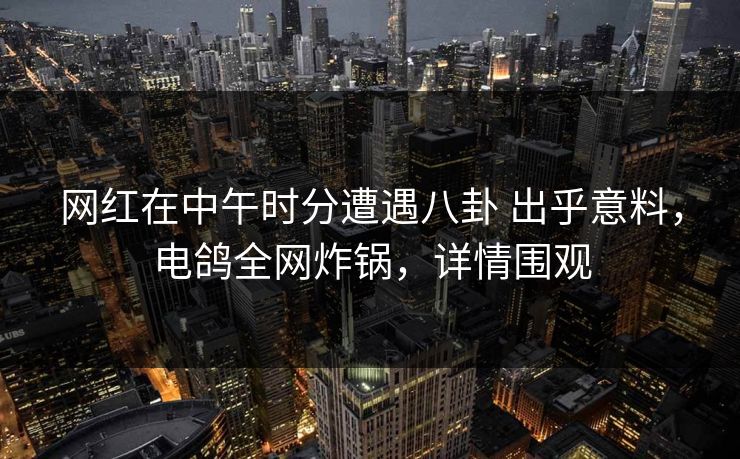 网红在中午时分遭遇八卦 出乎意料，电鸽全网炸锅，详情围观