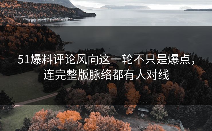 51爆料评论风向这一轮不只是爆点，连完整版脉络都有人对线